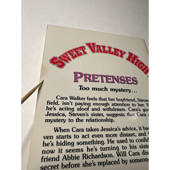 Sweet Valley High 1ST Edition First Print Book #44 Pretenses Vintage 1980's - Picture 5 of 11